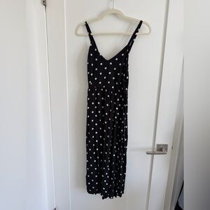Old Navy Black and White Polka Dot Midi Dress